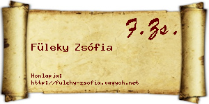 Füleky Zsófia névjegykártya
